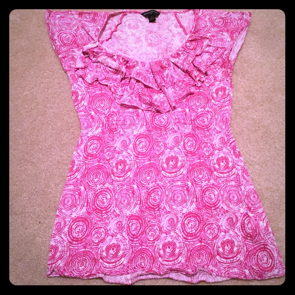 Banana Republic pink swirl blouse Sz S